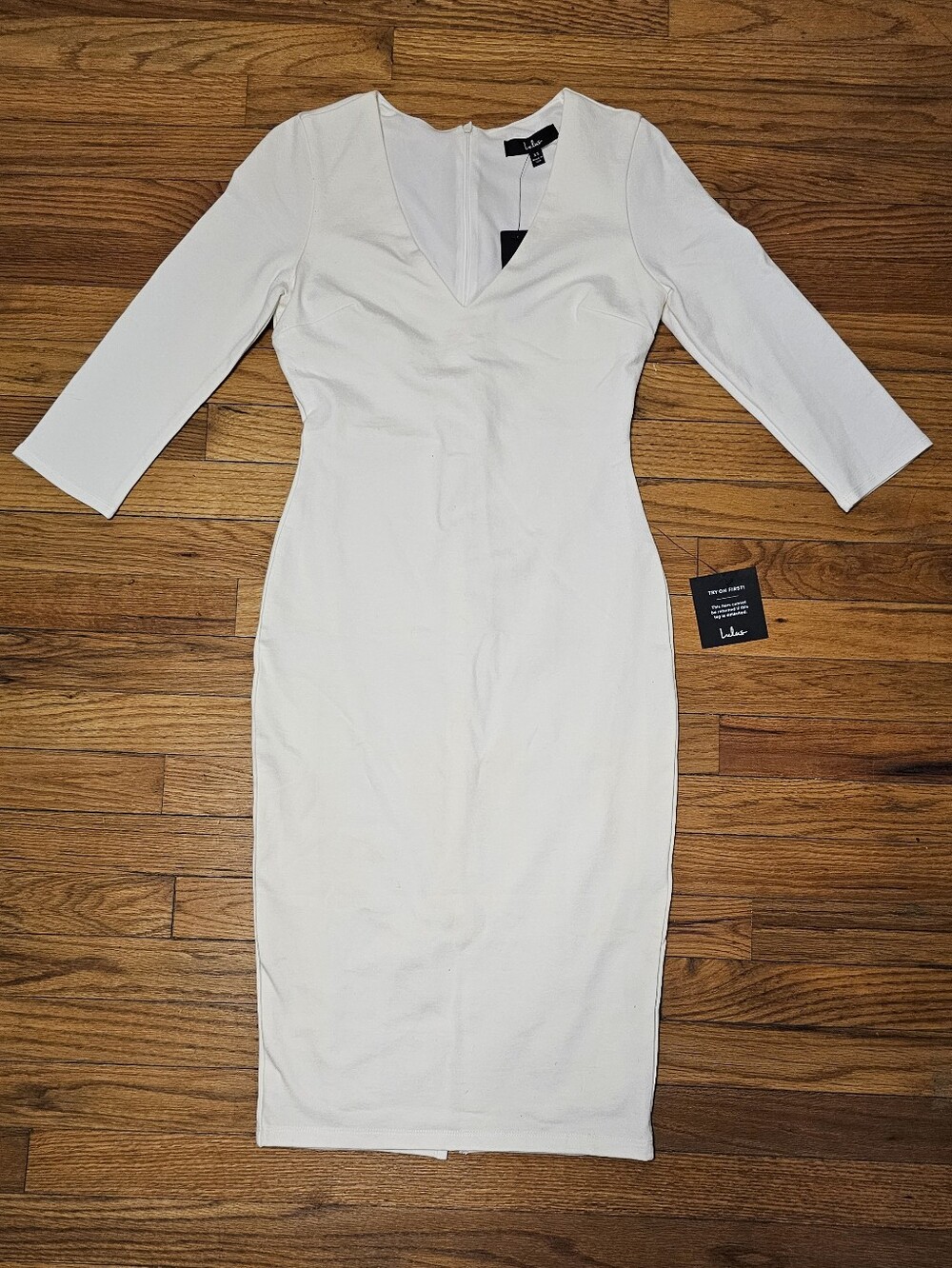 Lulus V-Neck Midi Fitted Dress